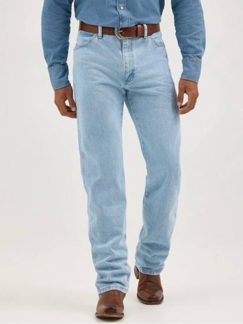 Wrangler 13MWZGH Cowboy Cut Original Fit Jeans Mens 33x34 Light Blue